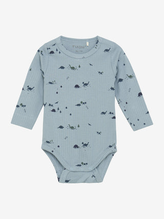 Modal Rib-Body Arona Blau mit Dinoprint von Fixoni