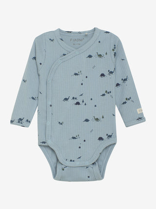 Modal Wickelbody Arona Blau mit Dinoprint von Fixoni