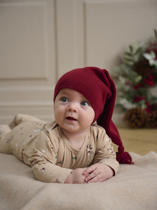 Langarm Body Moonlight Beige mit Weihnachtsprint von Fixoni