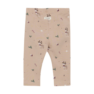 Leggings Moonlight Beige mit Weihnachtsprint von Fixoni