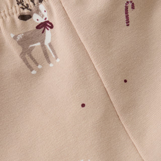 Leggings Moonlight Beige mit Weihnachtsprint von Fixoni