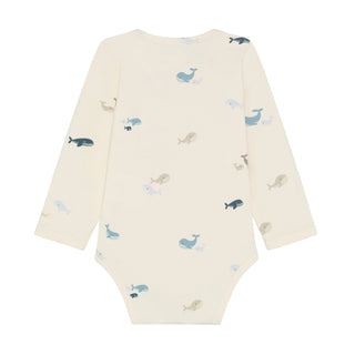 Langarm Body Arctic Ice Weiss mit Fischprint von Fixoni