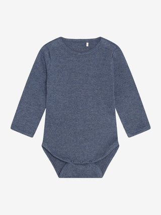Modal Rib-Body Vintage Indigo Melange Blau von Fixoni