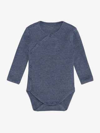 Modal Wickelbody Vintage Indigo Melange Blau von Fixoni