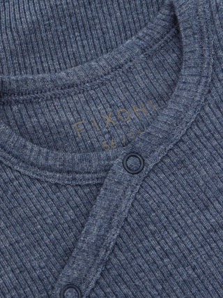 Modal Wickelbody Vintage Indigo Melange Blau von Fixoni