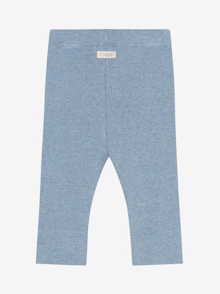 Modal Rib-Leggings Mountain Spring Melange Blau von Fixoni