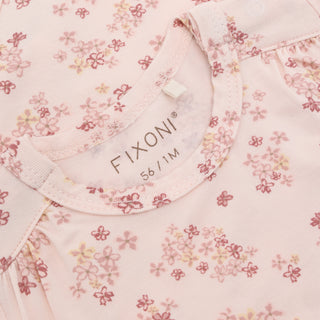 Bambus Kurzarm Body Soft Pink mit Blumenprint von Fixoni