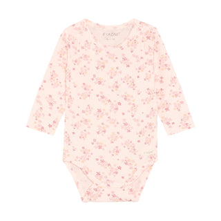 Bambus Langarm Body Soft Pink mit Blumenprint von Fixoni