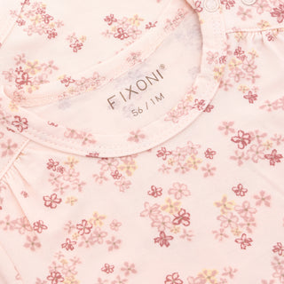 Bambus Langarm Body Soft Pink mit Blumenprint von Fixoni