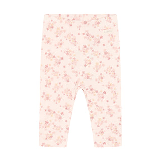 Bamboo leggings in soft pink with a fine floral print from Hust and Claire