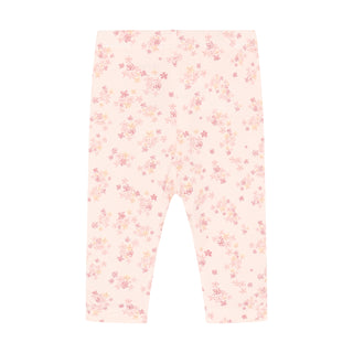 Bamboo leggings in soft pink with a fine floral print from Hust and Claire
