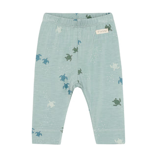 Bambus Leggings Türkis mit Schildkrötenprint von Fixoni