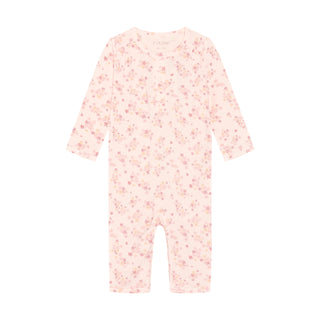 Bambus Langarm Strampler Soft Pink mit Blumenprint von Fixoni