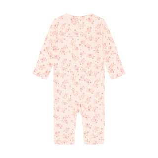 Bambus Langarm Strampler Soft Pink mit Blumenprint von Fixoni