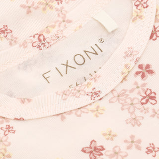 Bambus Kurzarm Kleid Soft Pink mit Blumenprint von Fixoni