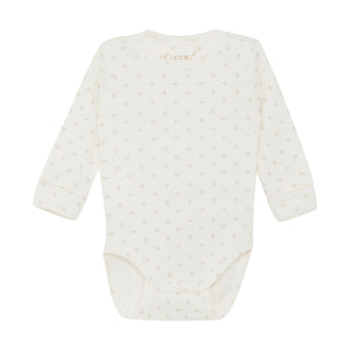 Langarm Body Gardenia Weiss mit feinem Blumenprint von Fixoni