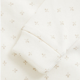 Langarm Body Gardenia Weiss mit feinem Blumenprint von Fixoni