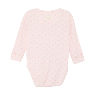 Langarm Body Rosa mit feinem Blumenprint von Fixoni