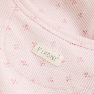 Langarm Body Rosa mit feinem Blumenprint von Fixoni