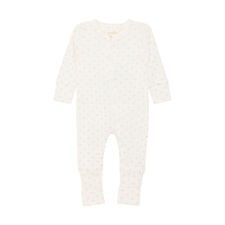 Langarm Romper Gardenia Weiss mit feinem Blumenprint von Fixoni