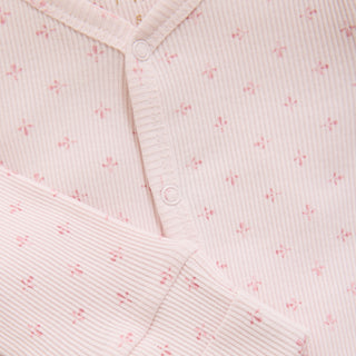 Langarm Romper Rosa mit feinem Blumenprint von Fixoni
