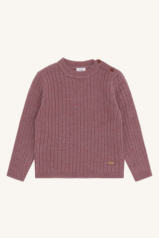 Merinowolle Strickpullover Pil Pale Mauve von Hust and Claire