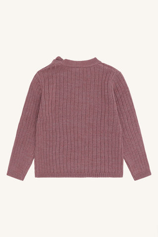 Merinowolle Strickpullover Pil Pale Mauve von Hust and Claire