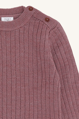 Merinowolle Strickpullover Pil Pale Mauve von Hust and Claire