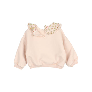 Baby Pullover Cream Pink mit Blumenmuster von Búho Barcelona