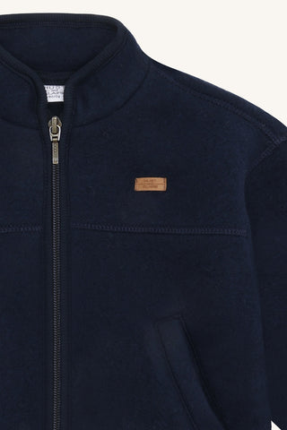 Merino Wollfleece Jacke Emi Blau von Hust & Claire