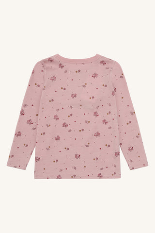Merinowolle Shirt Awo Rosa mit Blumenmuster von Hust and Claire