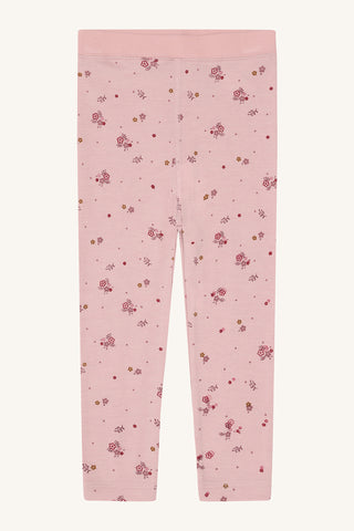 Merinowolle Leggings Liro Rosa mit Blumenmuster von Hust and Claire
