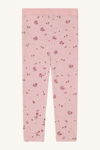 Merinowolle Leggings Liro Rosa mit Blumenmuster von Hust and Claire