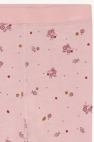 Merinowolle Leggings Liro Rosa mit Blumenmuster von Hust and Claire