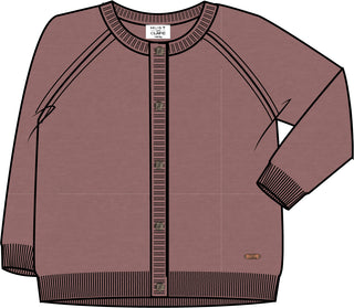 Merinowolle Strickjacke Curi Pale Mauve von Hust and Claire