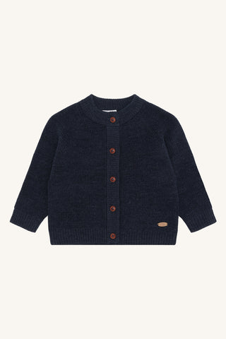 Merinowolle Strickjacke Curi More Navy Blau von Hust and Claire