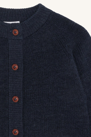 Merinowolle Strickjacke Curi More Navy Blau von Hust and Claire