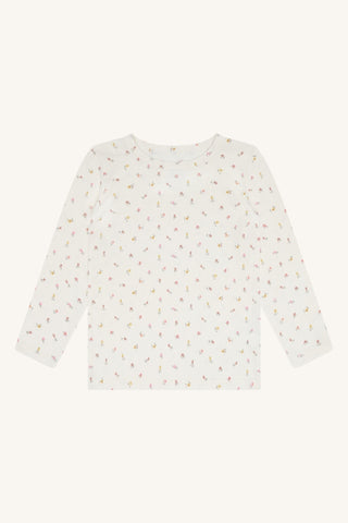 Bambus Langarm Shirt Austin Ivory mit Blumenprint von Hust and Claire