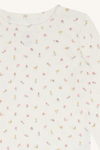 Bambus Langarm Shirt Austin Ivory mit Blumenprint von Hust and Claire
