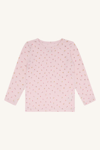 Bambus Langarm Shirt Austin Chalk Pink mit Blumenprint von Hust and Claire