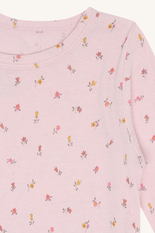 Bambus Langarm Shirt Austin Chalk Pink mit Blumenprint von Hust and Claire