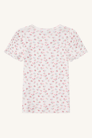 Modal Kurzarm Shirt Alma Weiss mit Rosenmuster von Hust & Claire