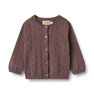 Strickjacke für Babys Maia Plum von Wheat