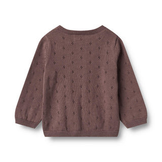 Strickjacke für Babys Maia Plum von Wheat
