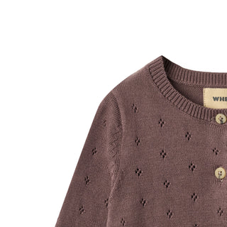 Strickjacke für Babys Maia Plum von Wheat