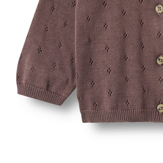 Strickjacke für Babys Maia Plum von Wheat