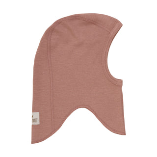 Merinowolle Sturmhaube Balaclava Burlwood Altrosa von Huttelihut
