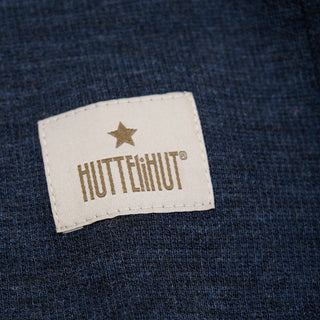 Merinowolle Sturmhaube Balaclava Navy Melange Blau von Huttelihut