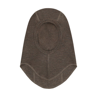 Balaclava Wool Rib Brown Melange von Huttelihut