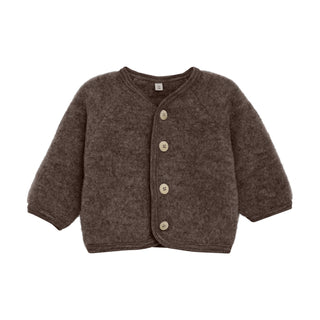 Merino Wollfleece Jacke Brown Melange von Huttelihut